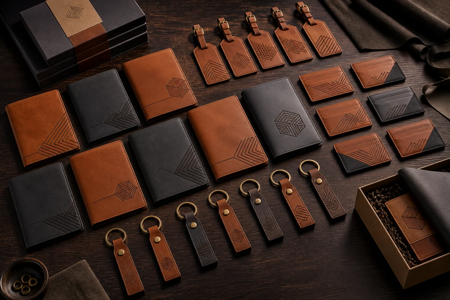 Batch Leather Gift Set finished-product example