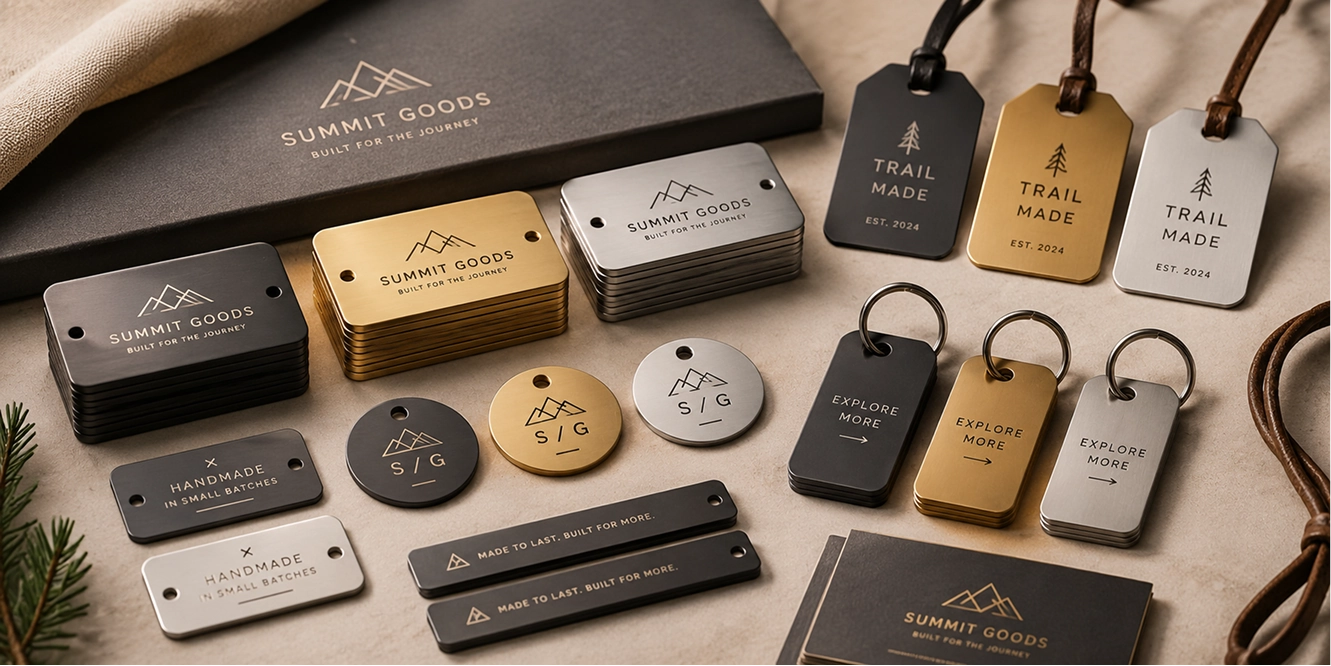 Branded Metal Tags finished-product example