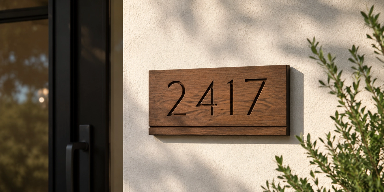 Modern House Number finished-product example