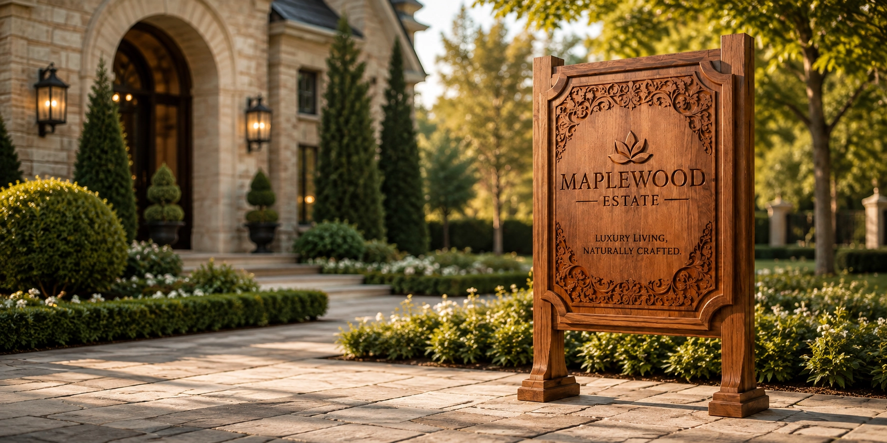 Outdoor Estate Sign finished-product example